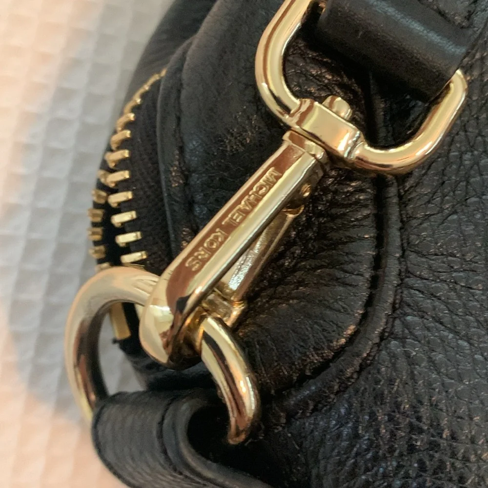 Michael Kors soft black leather shoulder bag